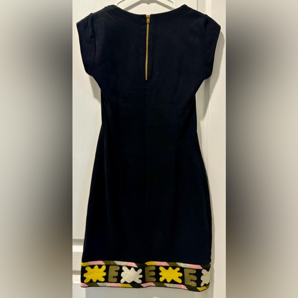 French Connection Sleeveless Embroidered Aztec Flower Knit Mini Dress - Picture 6 of 9